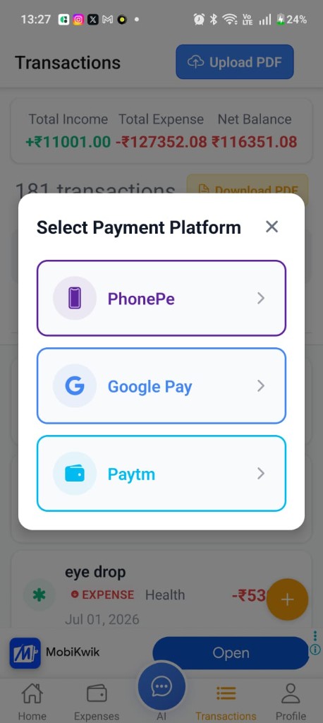 ExMan UPI payments